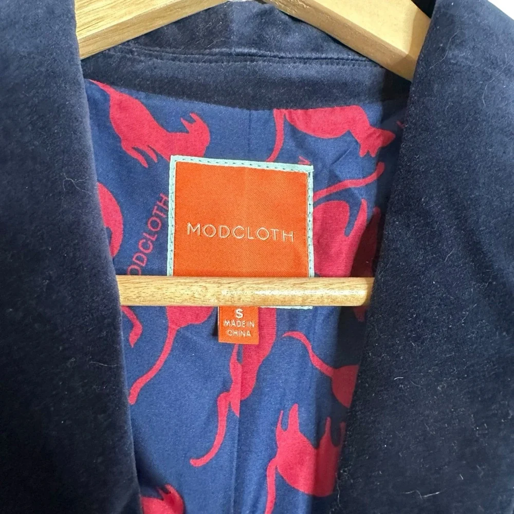 Modcloth Velvet Executive Two Button Blazer Size S NEW - Picture 4 of 10